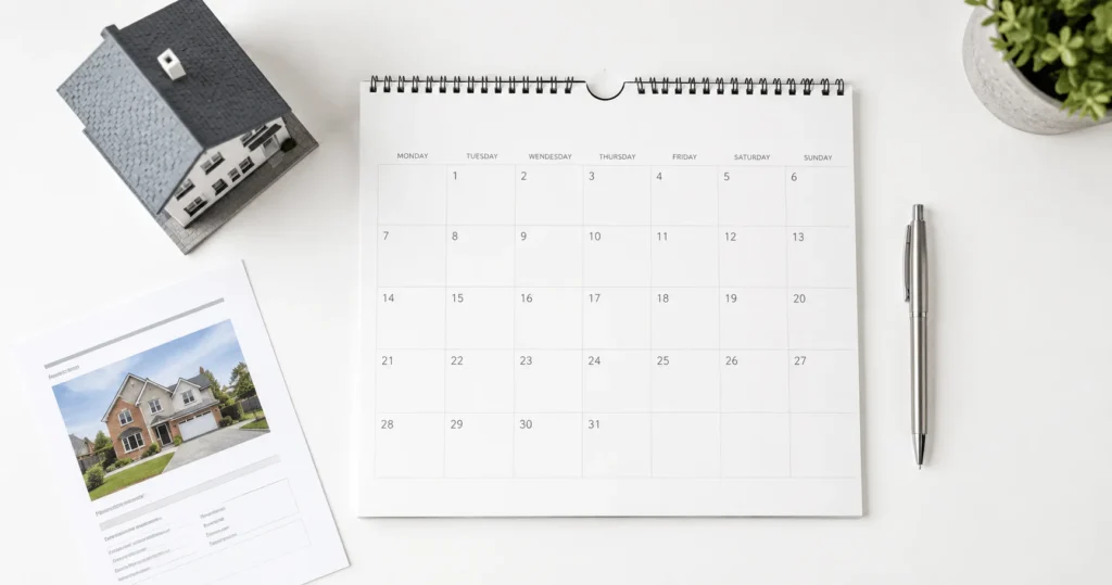 12-month bridging loan - property investor reviewing loan term and repayment calendar