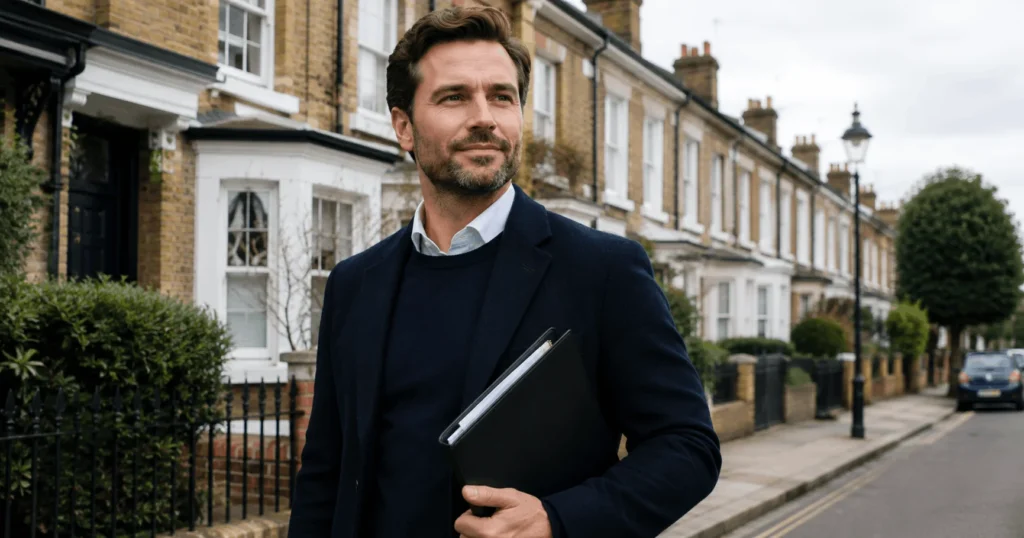 Bridging loan investment property — UK landlord reviewing investment property portfolio documents