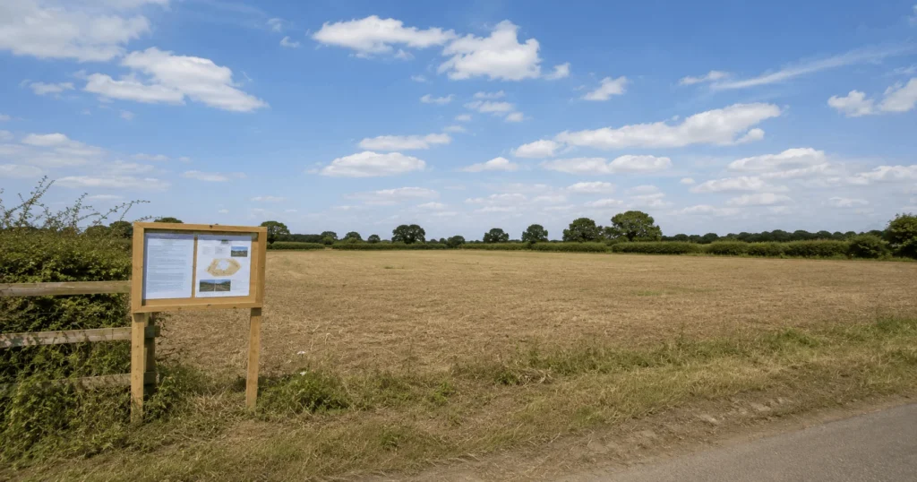 Bridging loan for land — developer reviewing planning documents at a UK development site