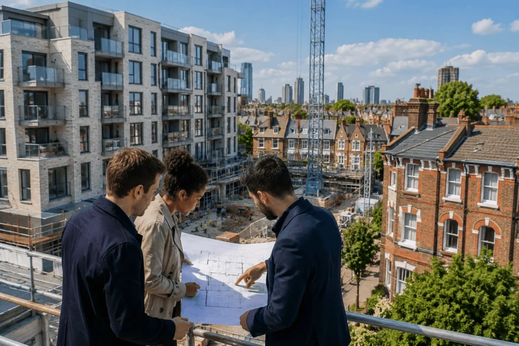 Property developers and investors assessing a Brixton regeneration project