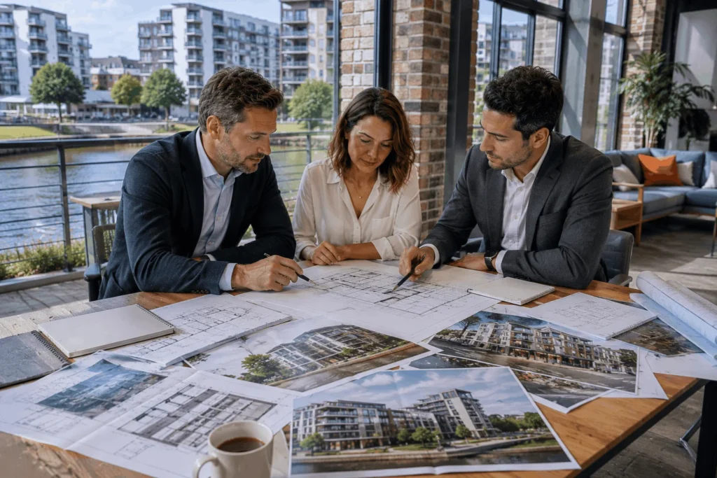 Property investors reviewing refurbishment and redevelopment opportunities in Brentford