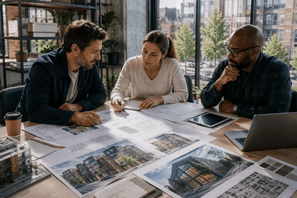 Property investors reviewing regeneration and development opportunities in Dalston