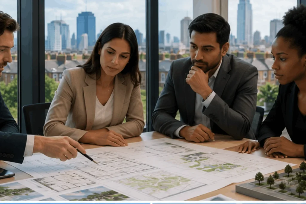 Property investors reviewing regeneration and development opportunities in Finsbury Park