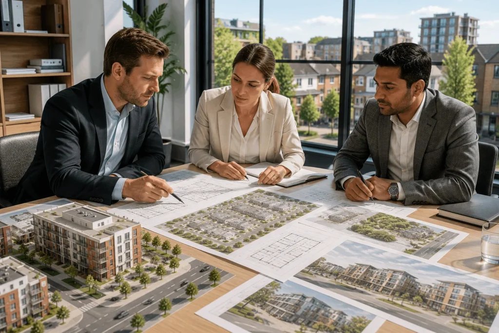 Property investors reviewing residential and commercial investment opportunities in Havering