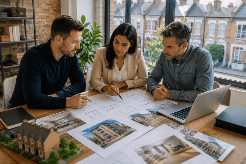 Property investors reviewing regeneration and development opportunities in Leyton