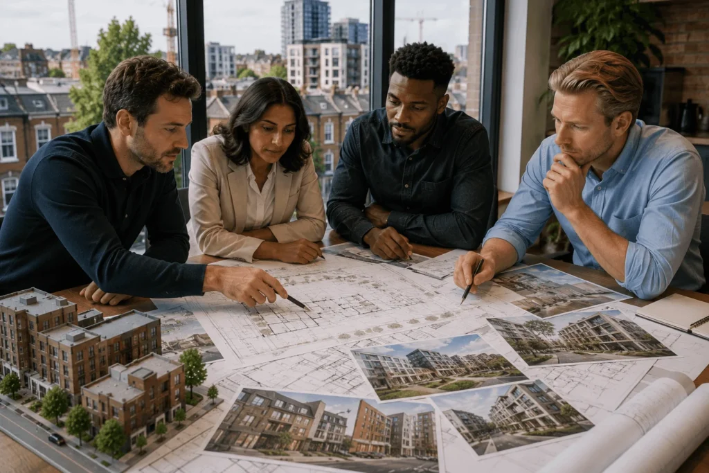 Property investors reviewing refurbishment and regeneration opportunities in Tottenham