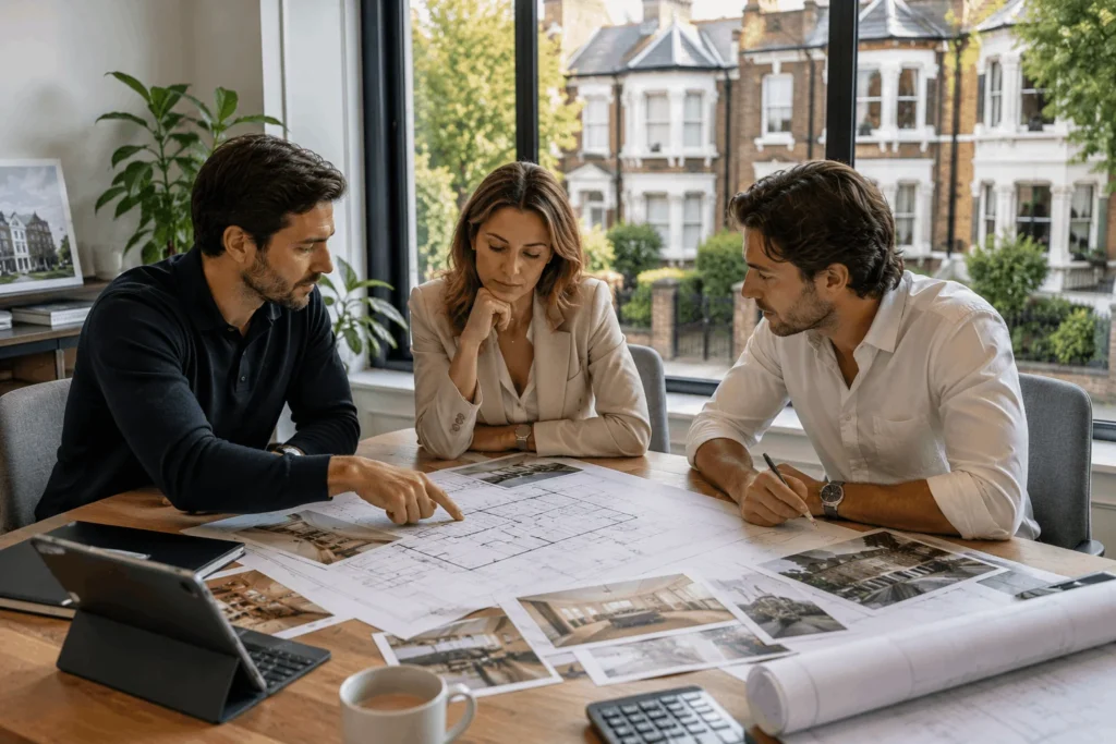 Property investors reviewing refurbishment and development opportunities in Wanstead
