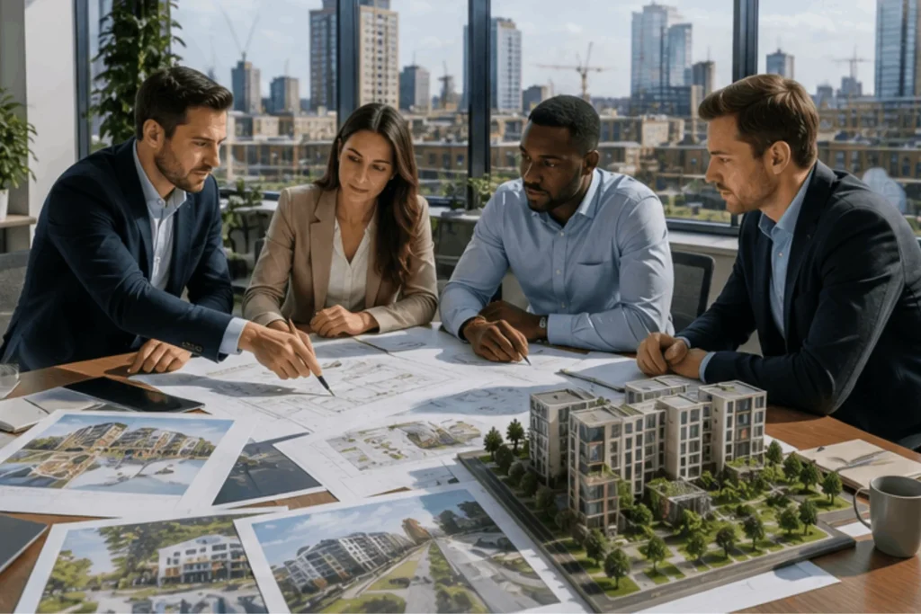 Property investors reviewing regeneration and development opportunities in Woolwich